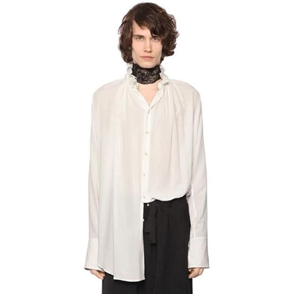 men's casual shirts clothing fashion gd hair stylist street personality medium length shirt plus size singer costumes, White;black
men's casual shirts clothing fashion gd hair stylist street personality medium length shirt plus size singer costumes, White;black
