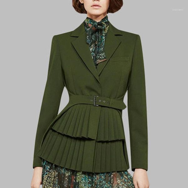 women's suits & blazers fashion 2021 autumn winter notched long slim vintage women pleated blazer sashes sleeve female, White;black
women's suits & blazers fashion 2021 autumn winter notched long slim vintage women pleated blazer sashes sleeve female, White;black