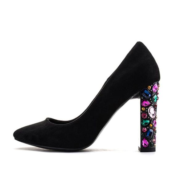 shiny sapato feminino chunky heel zapatos de mujer colorful crystal high heels pointed toe wedding shoes women dress pumps, Black
shiny sapato feminino chunky heel zapatos de mujer colorful crystal high heels pointed toe wedding shoes women dress pumps, Black
