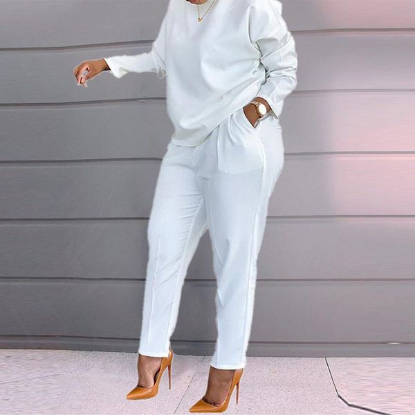 women's two piece pants casual o neck t shirt + long suits elegant pullover sweatshirt 2 set tracksuit women daily solid outfits, White
women's two piece pants casual o neck t shirt + long suits elegant pullover sweatshirt 2 set tracksuit women daily solid outfits, White