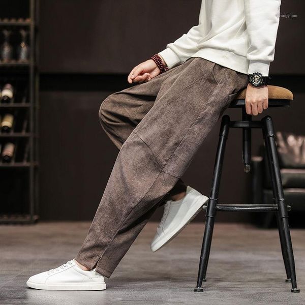 men's pants 2021 autumn winter corduroy casual trousers loose wide-leg pure color simple and sports gray sweatpants, Black
men's pants 2021 autumn winter corduroy casual trousers loose wide-leg pure color simple and sports gray sweatpants, Black