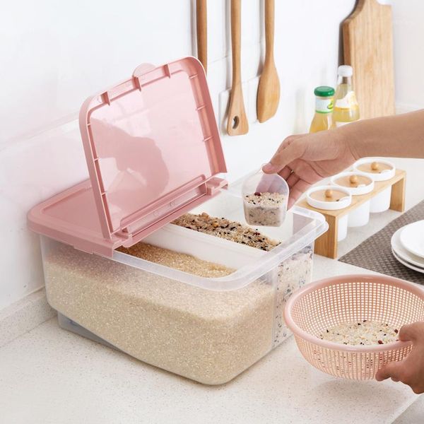 storage bottles & jars plastic partition rice bucket anti-insect box 12kg kitchen sealed moisture-proof container with lid mx1031130
storage bottles & jars plastic partition rice bucket anti-insect box 12kg kitchen sealed moisture-proof container with lid mx1031130