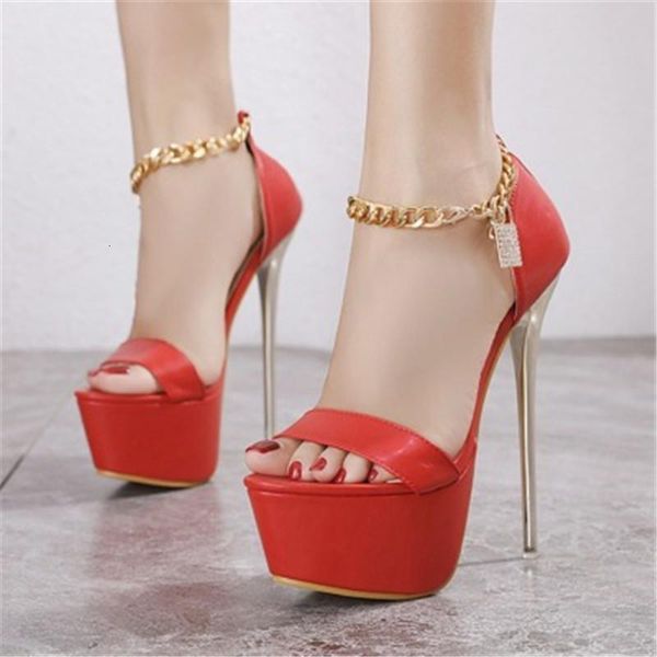 sandals super high heel women shoes waterproof platform chain buckle stiletto sandals16cm female summer model catwalk vgcu, Black
sandals super high heel women shoes waterproof platform chain buckle stiletto sandals16cm female summer model catwalk vgcu, Black