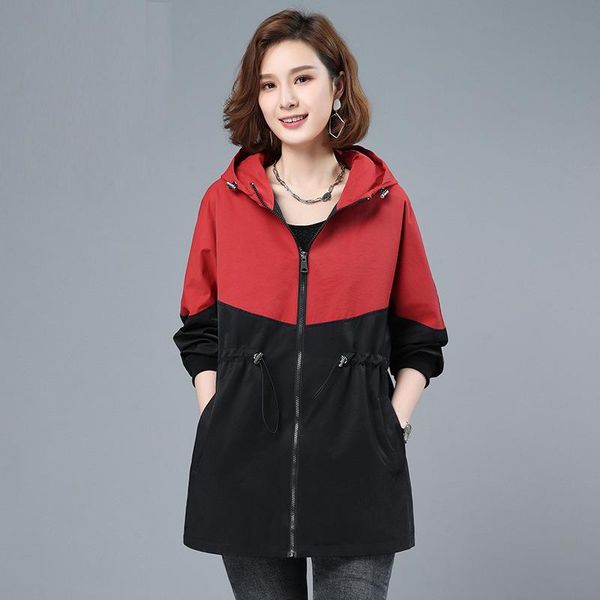 women's trench coats cotton coat 2021 autumn fashion color matching hooded windbreaker casual loose mother long zipper outwear, Tan;black
women's trench coats cotton coat 2021 autumn fashion color matching hooded windbreaker casual loose mother long zipper outwear, Tan;black