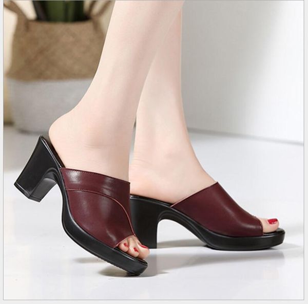 sandals classic women summer wear women's banquet fashion wild red with non-slip thick heel and slippers, Black
sandals classic women summer wear women's banquet fashion wild red with non-slip thick heel and slippers, Black