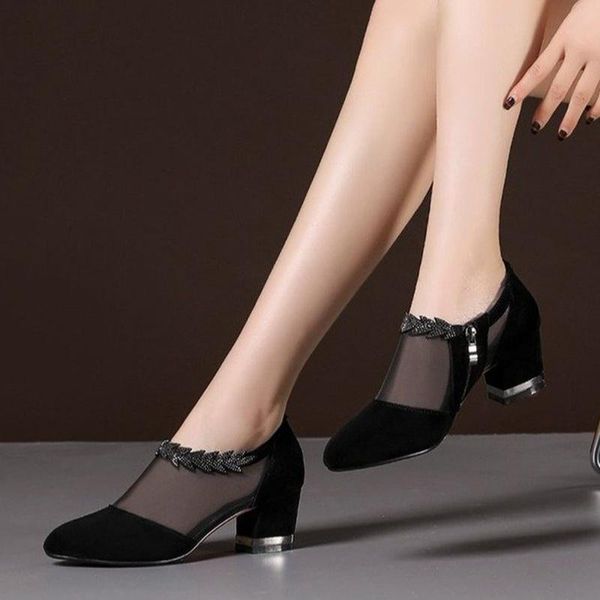 dress shoes yeeloca 5cm square heel fashion sandals hollow mesh pointed zip ladies high heels rhinestone women's plus size 43, Black
dress shoes yeeloca 5cm square heel fashion sandals hollow mesh pointed zip ladies high heels rhinestone women's plus size 43, Black