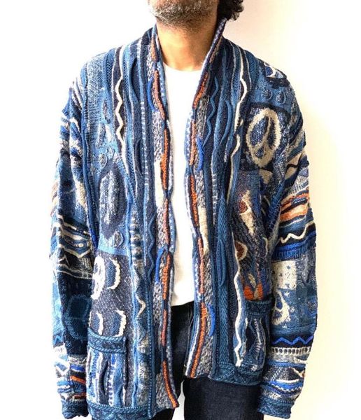 men's sweaters autumn and winter sweater retro loose knitted cardigan coat robe, White;black
men's sweaters autumn and winter sweater retro loose knitted cardigan coat robe, White;black