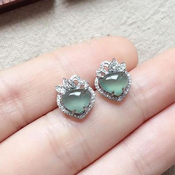 stud original silver inlaid natural high chalcedony heart-shaped earrings elegant charm creative retro female jewelry, Golden;silver
stud original silver inlaid natural high chalcedony heart-shaped earrings elegant charm creative retro female jewelry, Golden;silver