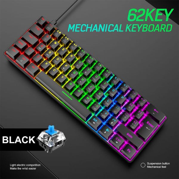 keyboards vodool t60 mechanical gaming keyboard blue switch 62keys usb type c wired with 18rgb lights for lapdeskpc gamer
keyboards vodool t60 mechanical gaming keyboard blue switch 62keys usb type c wired with 18rgb lights for lapdeskpc gamer