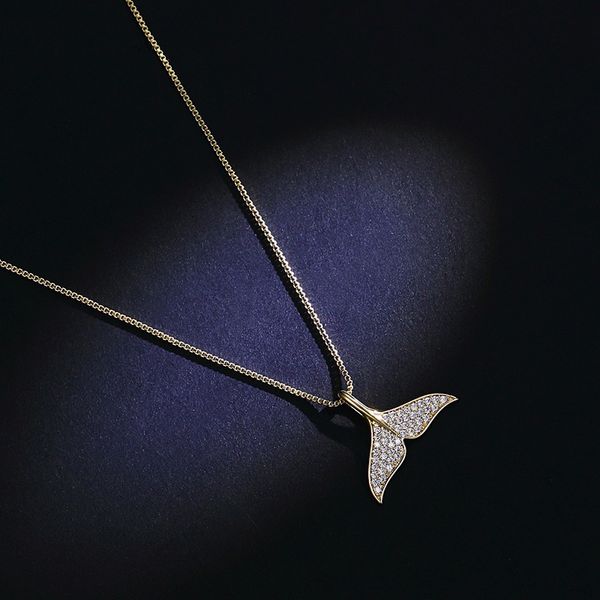 fish tail dolphin necklace ins simple micromounting zircon clavicle chain elvish tears pendant, Silver
fish tail dolphin necklace ins simple micromounting zircon clavicle chain elvish tears pendant, Silver