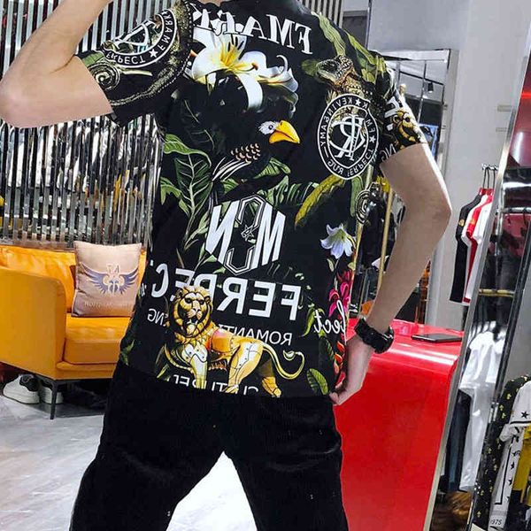 fashion t shirts slim summer luxury brand half sleeve men's wear pure cotton floral printed short for men, White;black
fashion t shirts slim summer luxury brand half sleeve men's wear pure cotton floral printed short for men, White;black