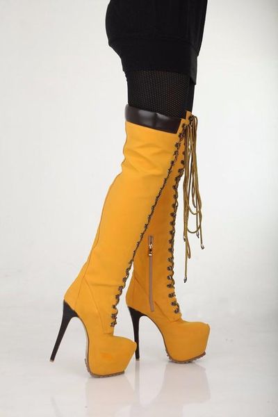 boots wind long lace up high waterproof platform heel over the knee to show thin, Black
boots wind long lace up high waterproof platform heel over the knee to show thin, Black