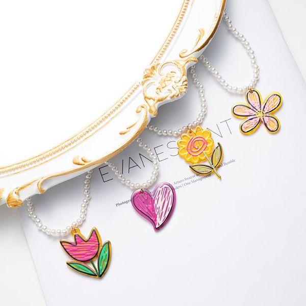 pendant necklaces summer cute flower fruit love heart necklace colorful beads acrylic pearl rice bead girl bohemia woman jewelry, Silver
pendant necklaces summer cute flower fruit love heart necklace colorful beads acrylic pearl rice bead girl bohemia woman jewelry, Silver