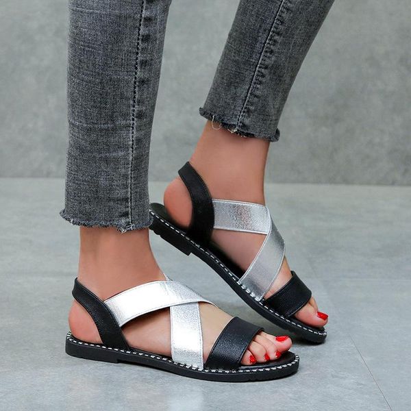 sandals women flat open toe shoes woman classic elastic band ladies slip on women's gold leather sewing rome female summer 2021, Black
sandals women flat open toe shoes woman classic elastic band ladies slip on women's gold leather sewing rome female summer 2021, Black