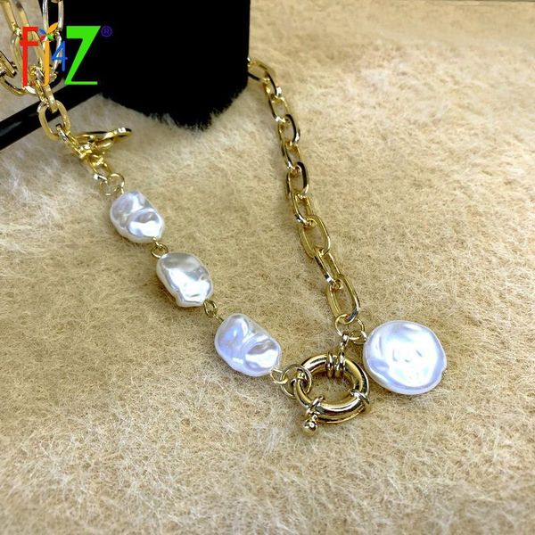 chokers f.j4z trend necklaces for women 2021 baroque irregular pearl collar lady cuban chain jewelry gifts colares feminino, Golden;silver
chokers f.j4z trend necklaces for women 2021 baroque irregular pearl collar lady cuban chain jewelry gifts colares feminino, Golden;silver