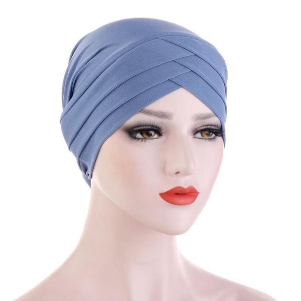 

scarves 2021 muslim underscarf caps forehead cross stretch inner hijabs female headscarf bonnet ladies head wraps turban femme, Blue;gray
