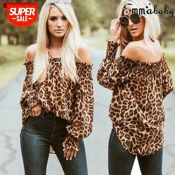 brand new spring autumn loose women's ruffles off shoulder long sleeve shirt leopard print polyester shirt #wp94, White
brand new spring autumn loose women's ruffles off shoulder long sleeve shirt leopard print polyester shirt #wp94, White