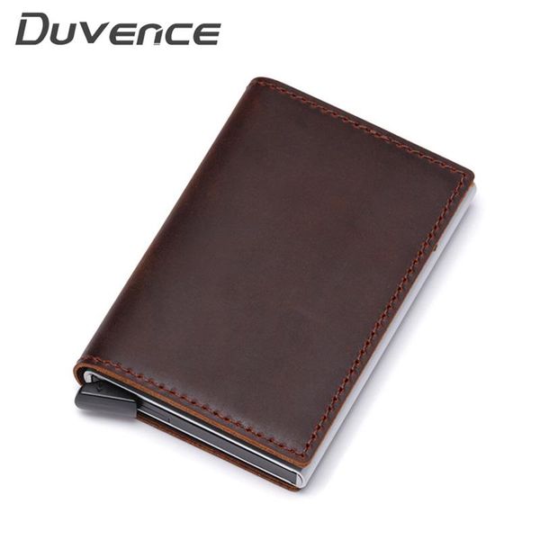 card holders duvence genuine leather holder men rifd wallet blocking protection id metal aluminum women purse, Brown;gray
card holders duvence genuine leather holder men rifd wallet blocking protection id metal aluminum women purse, Brown;gray