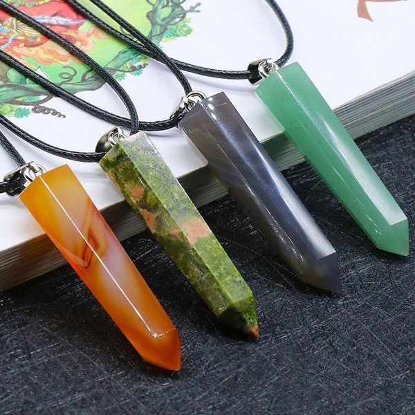 pendant necklaces hexagonal natural stone turquoises green aventurine unakites rose crystal suspension reiki meditation, Silver
pendant necklaces hexagonal natural stone turquoises green aventurine unakites rose crystal suspension reiki meditation, Silver