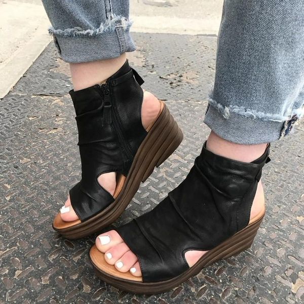 sandals retro platform woman summer wedges shoes for pumps high heels deep toe zipper breathable gladiator plus size 37-42, Black
sandals retro platform woman summer wedges shoes for pumps high heels deep toe zipper breathable gladiator plus size 37-42, Black