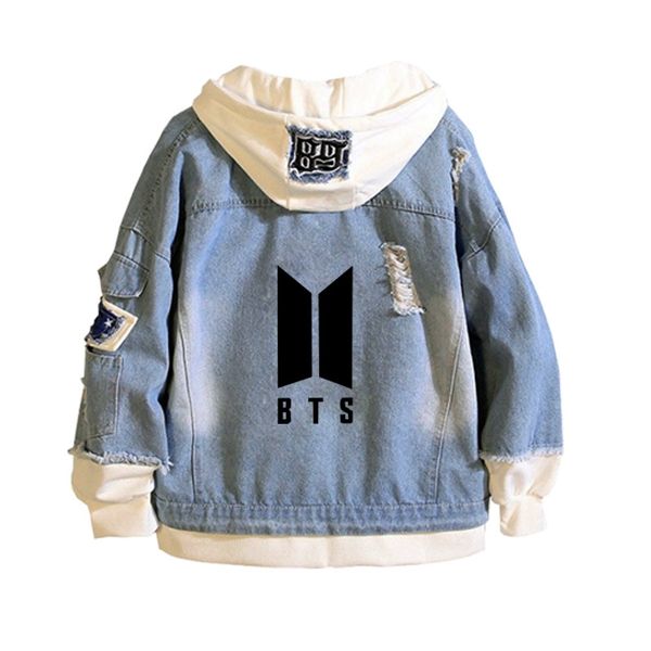 bulletproof youth league bts peripheral sweater spring and autumn men's hoodie korean fashion fake two denim coats, Black
bulletproof youth league bts peripheral sweater spring and autumn men's hoodie korean fashion fake two denim coats, Black