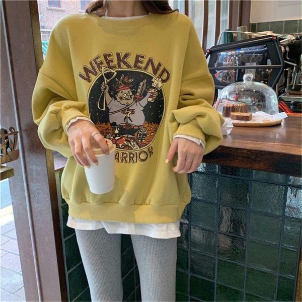 women's hoodies & sweatshirts korean style casual loose women long sleeve round neck cartoon print pullover autumn winter 2021, Black
women's hoodies & sweatshirts korean style casual loose women long sleeve round neck cartoon print pullover autumn winter 2021, Black