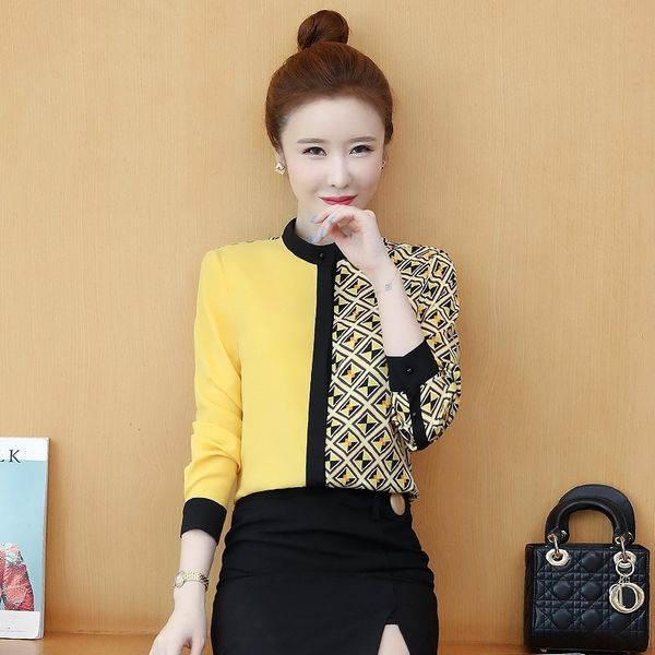 autumn long sleeve chiffon shirts blouse around the neck yellow shirt sews impression of women and 37gd, Black
autumn long sleeve chiffon shirts blouse around the neck yellow shirt sews impression of women and 37gd, Black