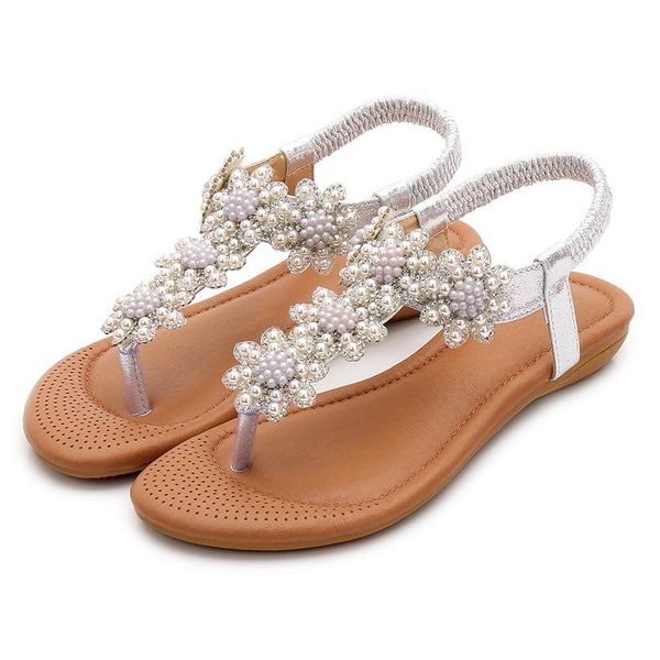 sandals bohemian summer diamond string pearl national flat sole pinched herringbone women's fashion shoes, Black
sandals bohemian summer diamond string pearl national flat sole pinched herringbone women's fashion shoes, Black