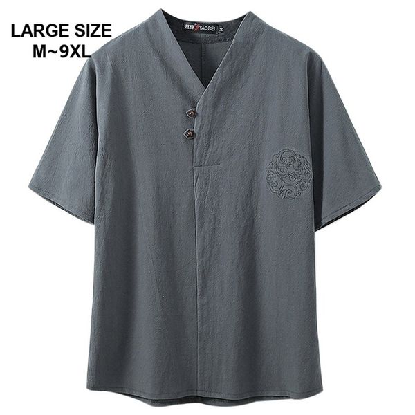 chinese style super plus size m-9xl men's summer casual v-neck short sleeve t-shirt man loose t-shirts tees 5xl 6xl 7xl 8xl 9xl 210726, White;black
chinese style super plus size m-9xl men's summer casual v-neck short sleeve t-shirt man loose t-shirts tees 5xl 6xl 7xl 8xl 9xl 210726, White;black