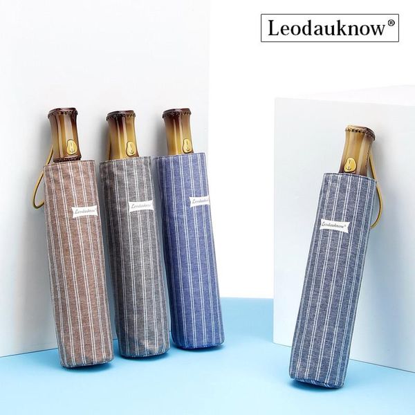 umbrellas leodauknow fully automatic three folding striped style of bamboo handle men's and women's sunny rainy umbrella
umbrellas leodauknow fully automatic three folding striped style of bamboo handle men's and women's sunny rainy umbrella
