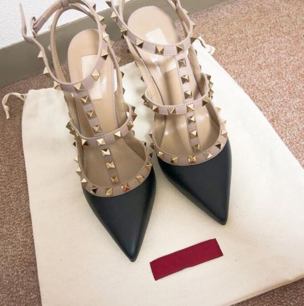 sandals v brand women pumps wedding shoes high heels rivets nude fashion ankle straps bridal shoe 44, Black
sandals v brand women pumps wedding shoes high heels rivets nude fashion ankle straps bridal shoe 44, Black