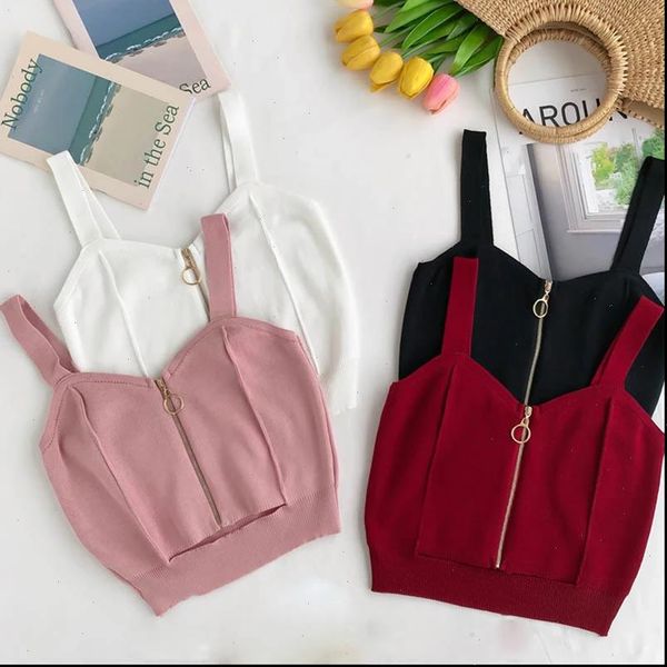 knitted crop zip camisoles womens cami hole sleeveless solid y2k for summer, White
knitted crop zip camisoles womens cami hole sleeveless solid y2k for summer, White