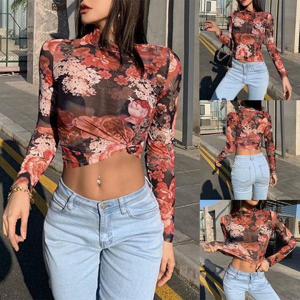 printed transparent mesh t-shirt women high-neck long sleeve slim basic casual female women's, White
printed transparent mesh t-shirt women high-neck long sleeve slim basic casual female women's, White