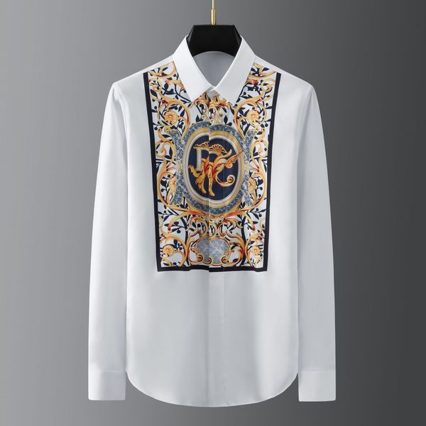 business shirt deluxe and trendy court style printed men's long sleeve slim, White;black
business shirt deluxe and trendy court style printed men's long sleeve slim, White;black