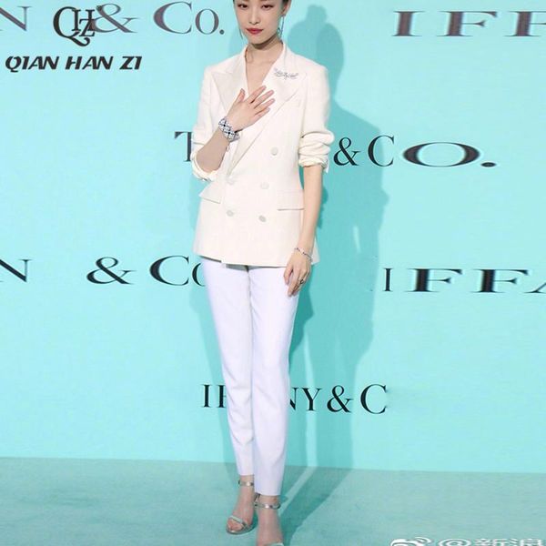 women's two piece pants qian han zi spring autumn designer office stylish double-breasted suit set of coats ankle-length two-piece, White
women's two piece pants qian han zi spring autumn designer office stylish double-breasted suit set of coats ankle-length two-piece, White