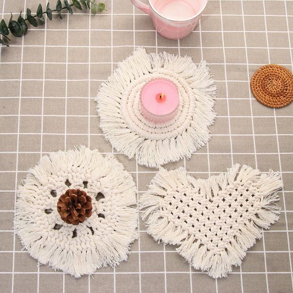 northern europe macrame cup pad bohemia tablecloth table mat pure handmade cotton braid non-slip insulation mats for kitchen & pads
northern europe macrame cup pad bohemia tablecloth table mat pure handmade cotton braid non-slip insulation mats for kitchen & pads
