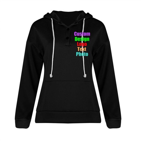 women's hoodies & sweatshirts 2021 customize your picture logo autumn solid color hooded drawstring button pocket sweater, Black
women's hoodies & sweatshirts 2021 customize your picture logo autumn solid color hooded drawstring button pocket sweater, Black