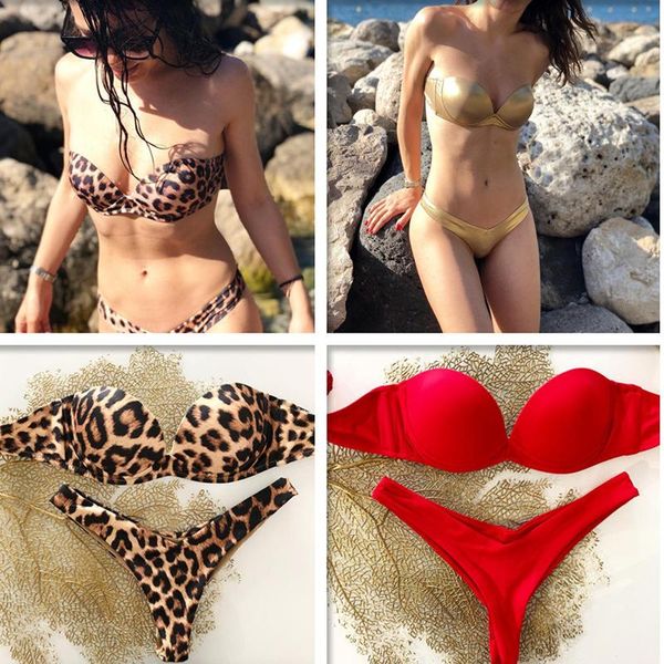 women's swimwear ladies red swimsuit bikini brazil maillot strapless beach wear women leopard thong gold tankini swimming suit, White;black
women's swimwear ladies red swimsuit bikini brazil maillot strapless beach wear women leopard thong gold tankini swimming suit, White;black