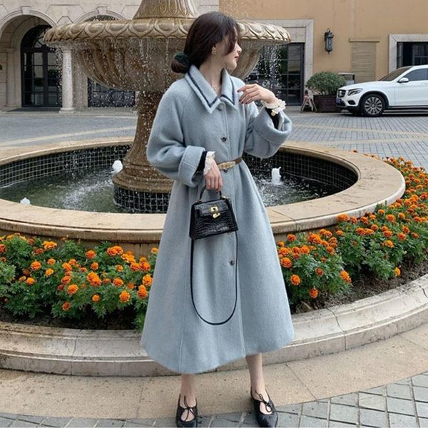 women's wool & blends women winter solid soft long sleeve woolen coats female vintage single breasted outerwears ladys warm outwears, Black
women's wool & blends women winter solid soft long sleeve woolen coats female vintage single breasted outerwears ladys warm outwears, Black