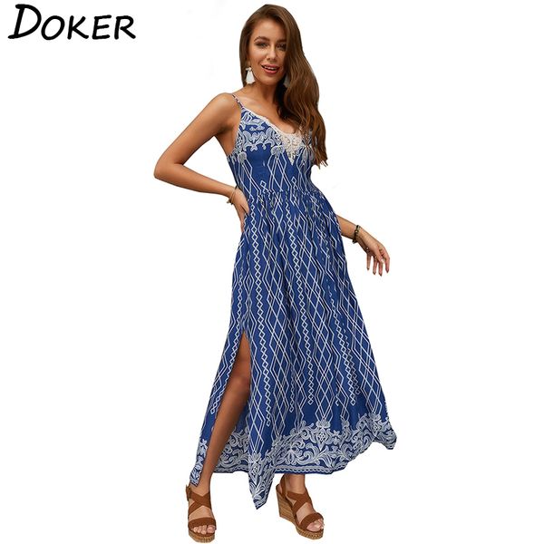 simple sleeveless print lace dress deep v-neck split suspender dress halter party elegant a-line ankle-length skirt 210423, Black;gray
simple sleeveless print lace dress deep v-neck split suspender dress halter party elegant a-line ankle-length skirt 210423, Black;gray