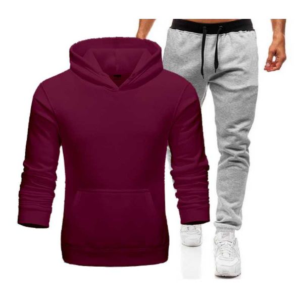 men's tracksuits hooded suit sportswear fleece warm sweatshirt pure color jogging sports two-piece jacket, Gray
men's tracksuits hooded suit sportswear fleece warm sweatshirt pure color jogging sports two-piece jacket, Gray
