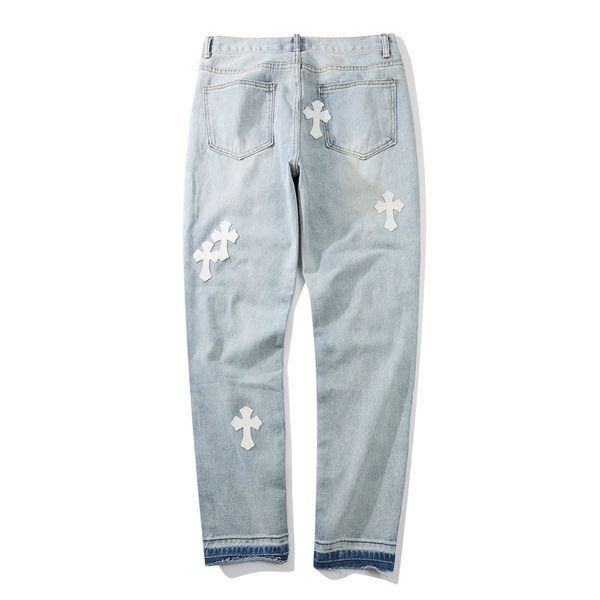 ch factory crosin high cross patching cloth hole washing jeans men's street trend slim fitting small foot casual pants 3plt, Black
ch factory crosin high cross patching cloth hole washing jeans men's street trend slim fitting small foot casual pants 3plt, Black