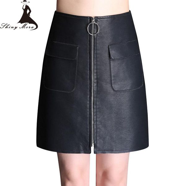 skirts shinymora winter pu leather for women high waist zipper spliced pockets short female casual all match party, Black
skirts shinymora winter pu leather for women high waist zipper spliced pockets short female casual all match party, Black