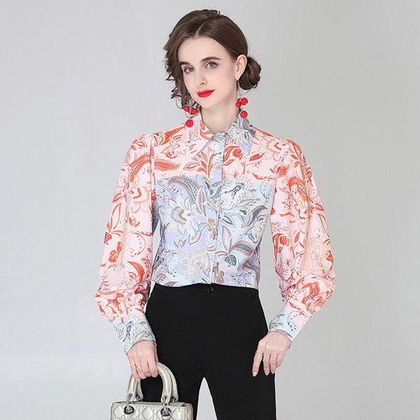 women's blouses & shirts 2021 spring summer fashion temperament women turn down collar lantern sleeve flower print casual vintage, White
women's blouses & shirts 2021 spring summer fashion temperament women turn down collar lantern sleeve flower print casual vintage, White