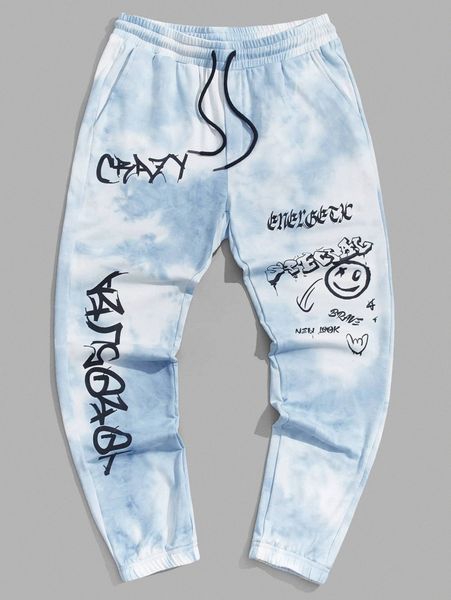men drawstring waist letter & cartoon graphic sweatpants b223#, Black
men drawstring waist letter & cartoon graphic sweatpants b223#, Black