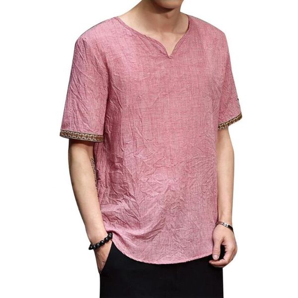 men's t-shirts retro men plus size linen rhombus patchwork short sleeve v neck t-shirt top, White;black
men's t-shirts retro men plus size linen rhombus patchwork short sleeve v neck t-shirt top, White;black