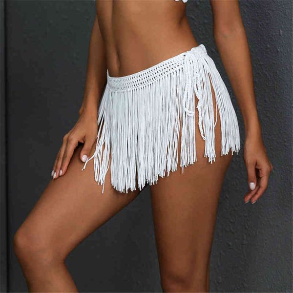 women beach handmade crochet swimsuit wrap bikini cover up swimwear sunscreen high waist tassel skirt strappy bikini bottom, White;black
women beach handmade crochet swimsuit wrap bikini cover up swimwear sunscreen high waist tassel skirt strappy bikini bottom, White;black