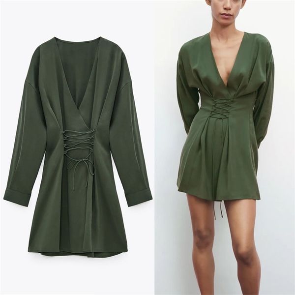 vintage green laced mini dress women long sleeve adjustable front drawstring party es woman pleated spring 210524, Black;gray
vintage green laced mini dress women long sleeve adjustable front drawstring party es woman pleated spring 210524, Black;gray
