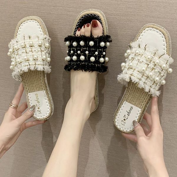 slippers pearl tassel fairy outside cloth women slip on flipflops beach shoes woman beads fringe low heels slides femme2021, Black
slippers pearl tassel fairy outside cloth women slip on flipflops beach shoes woman beads fringe low heels slides femme2021, Black