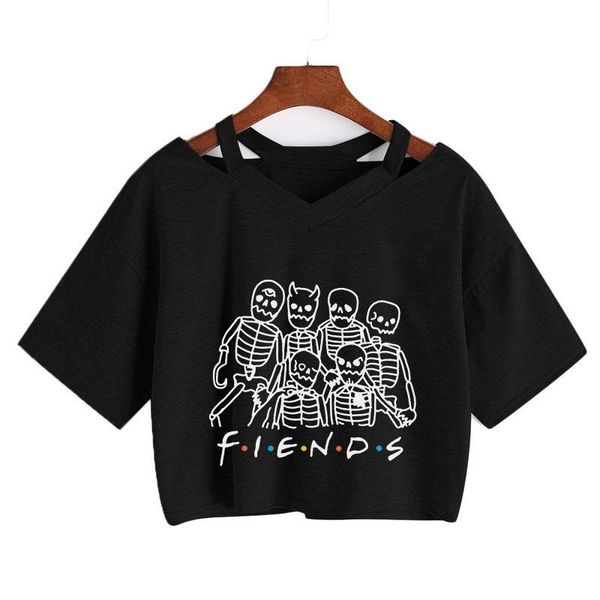 women's t-shirt grunge skulls funny gothic printed t shirt women short sleeve crop vintage streetwear tee summer punk v-neck cropped, White
women's t-shirt grunge skulls funny gothic printed t shirt women short sleeve crop vintage streetwear tee summer punk v-neck cropped, White